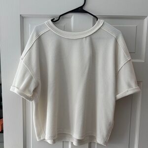 Elegant Cream Short Sleeve Top